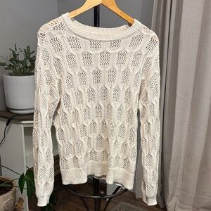 Maurices Women's Ivory Cable Knit Sweater